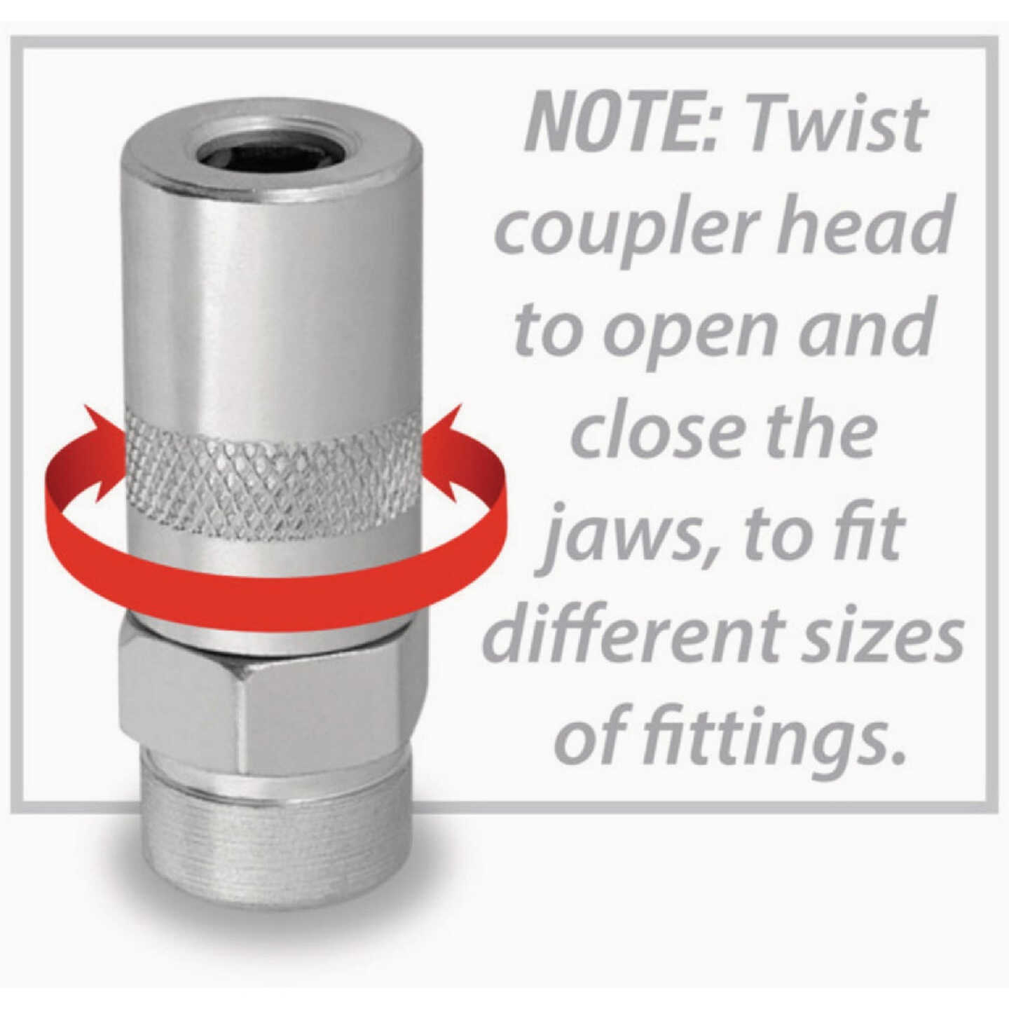 Performance Tool Heavy-Duty Grease Gun Coupler Image 2