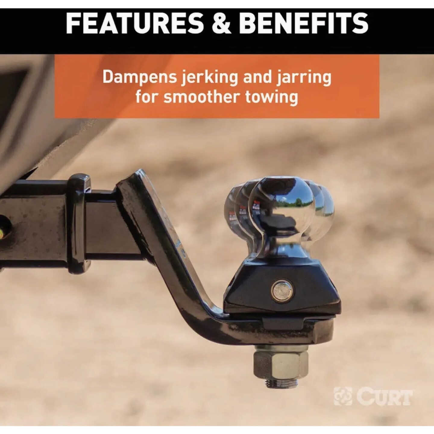 Curt Loaded Ball Mount with 2 In. Ball (2" Shank, 7,500 lbs., 6" Drop) Image 3