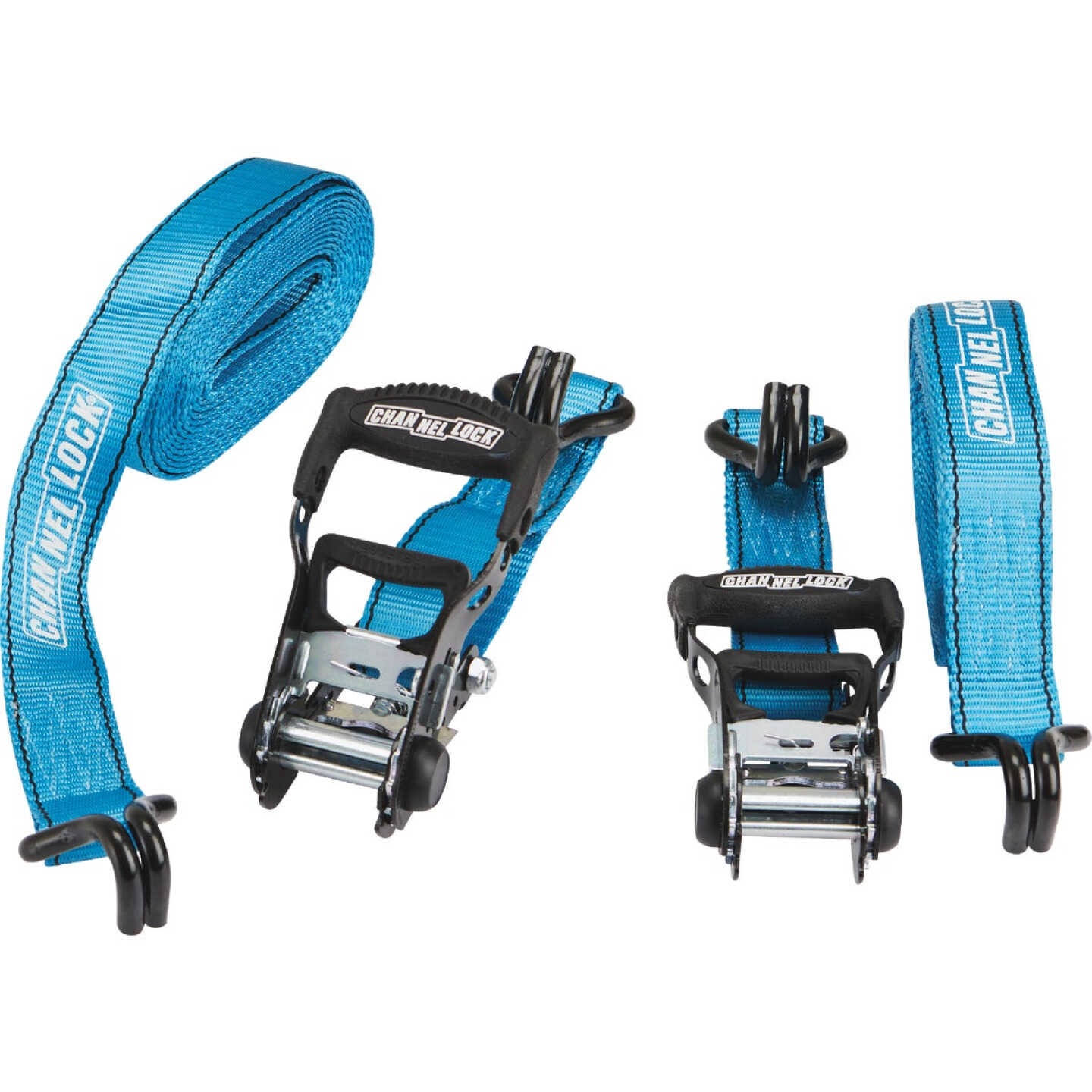 Channellock 1.5 In. x 16 Ft. Ratchet Tie Down With J Hooks (2-Pack) Image 1