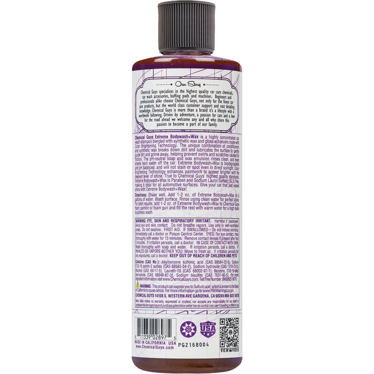Chemical Guys 16 Oz. Extreme Body Wash & Wax Car Wash Soap Image 2