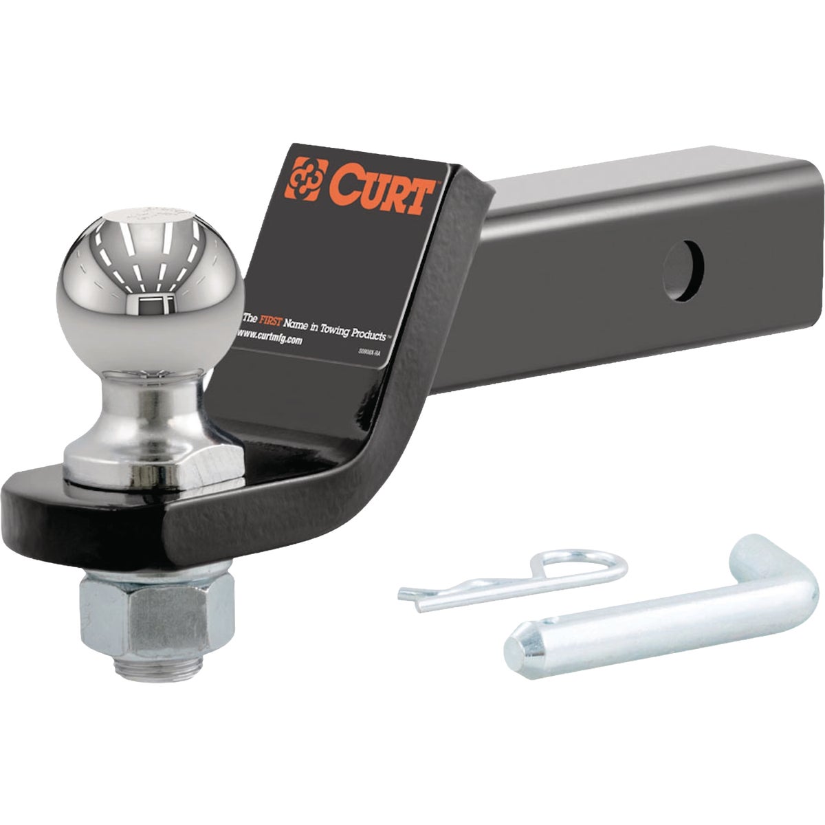 CURT Trailer Hitch Mount + 2 In. Ball & Pin, Fits 2 In. Receiver, 7500 Lb. Capacity