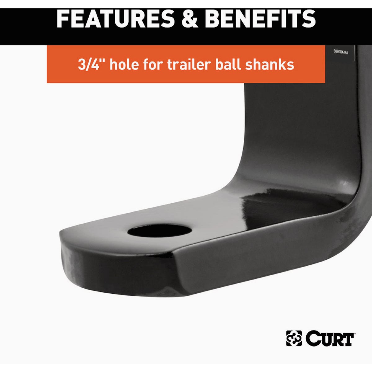 CURT 3500 Lb. 3-1/4 In. Drop 2-5/8 In. Rise 3/4 In. Hole Class 2 Trailer Hitch Ball Mount fits 1-1/4 In. Receiver Image 2