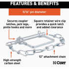 CURT 5/16 In. Trailer Coupler Pin with 12 In. Chain Image 3