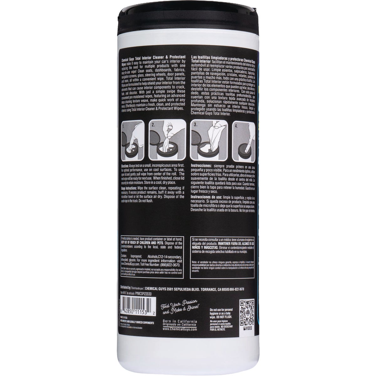 Chemical Guys Total Interior Cleaner & Protectant Wipes (30-Count) Image 2