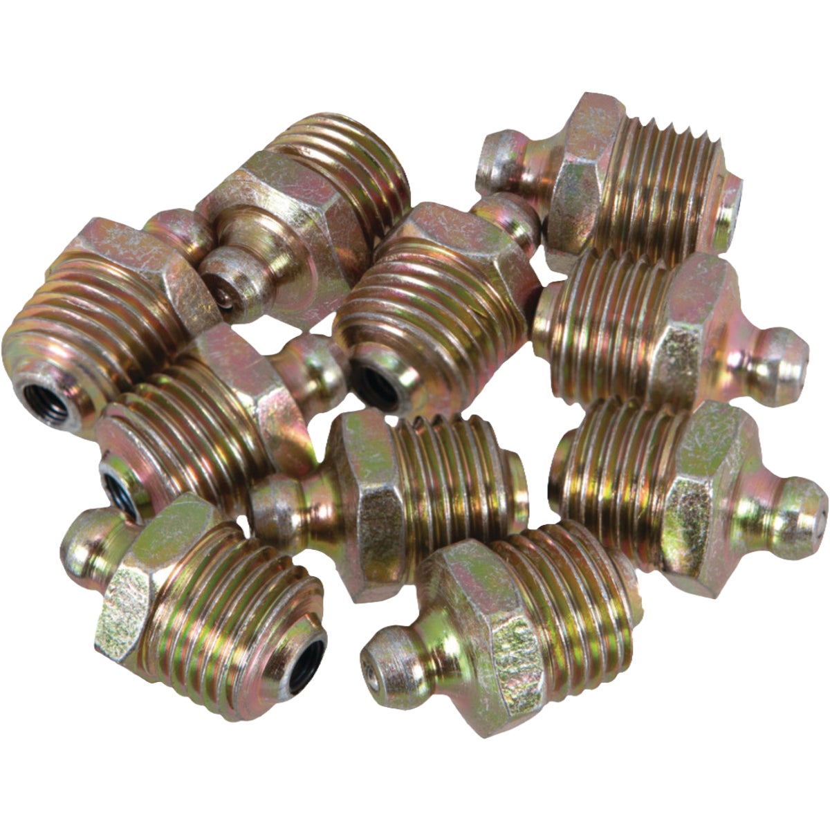 Performance Tool 10-Pack 1/4-Inch NPT Straight Grease Fittings