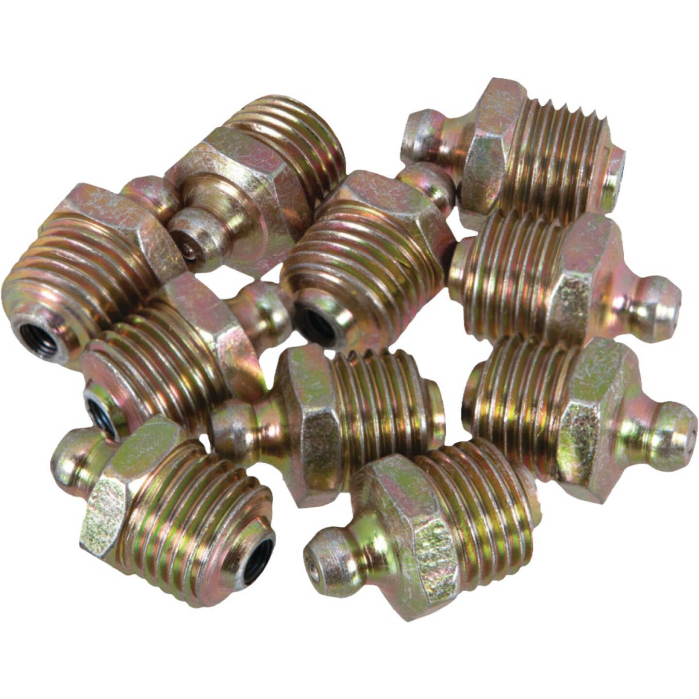 Performance Tool 10-Pack 1/4-Inch NPT Straight Grease Fittings Image 1