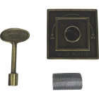 Blue Flame Antique Brass Universal Fit Square Flange & 3 In. Matching Key Image 1