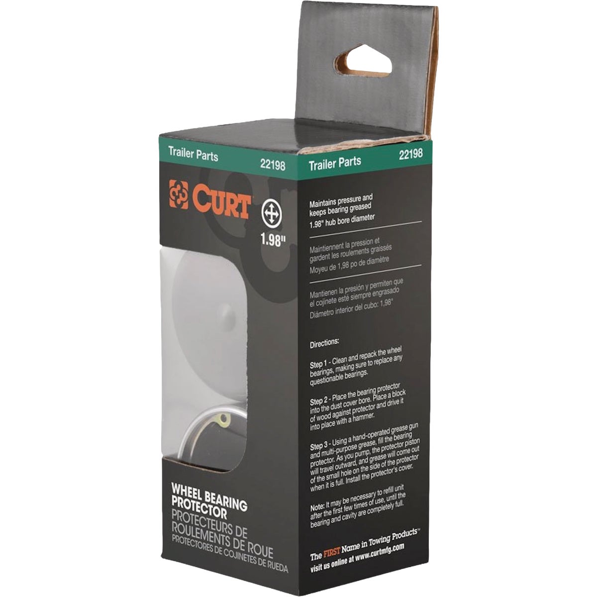 CURT 1.98 In. Trailer Wheel Bearing Protectors & Dust Covers (2-Pack) Image 4