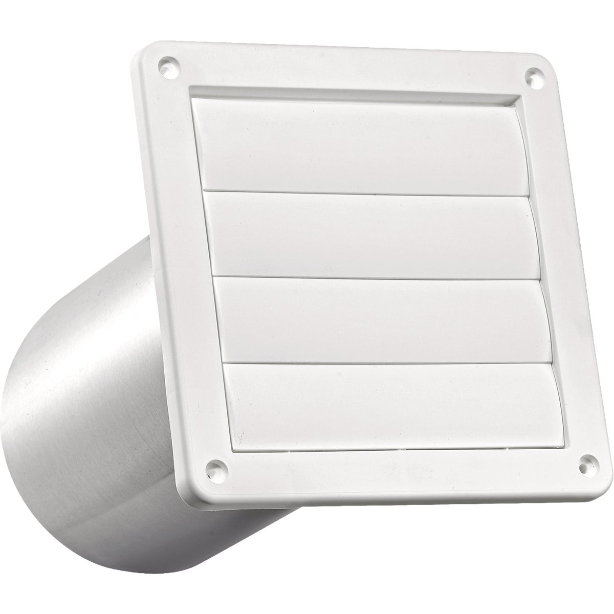 Lambro 6 In. White Plastic Exhaust Wall Louvered Vent