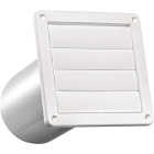 Lambro 6 In. White Plastic Exhaust Wall Louvered Vent Image 1