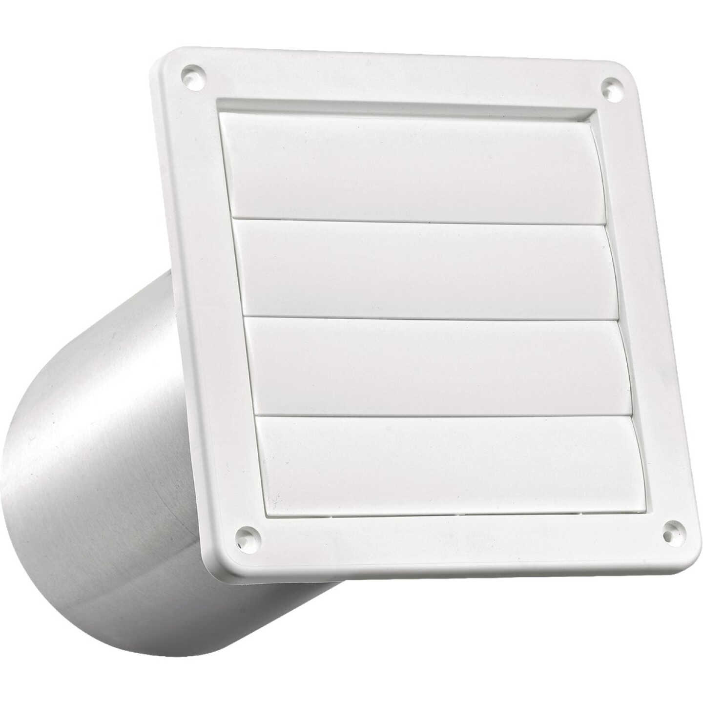 Lambro 6 In. White Plastic Exhaust Wall Louvered Vent Image 1
