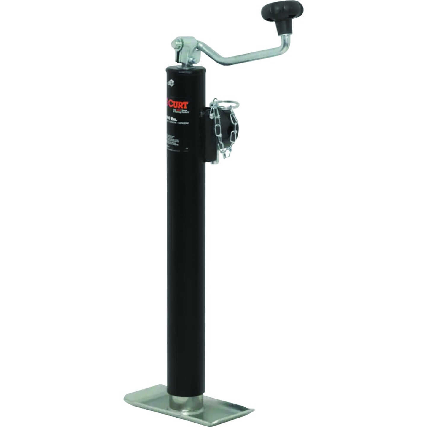 Curt 2000 Lb. Pipe-Mount Swivel Jack With Top Handle, 15 In. Travel Image 1