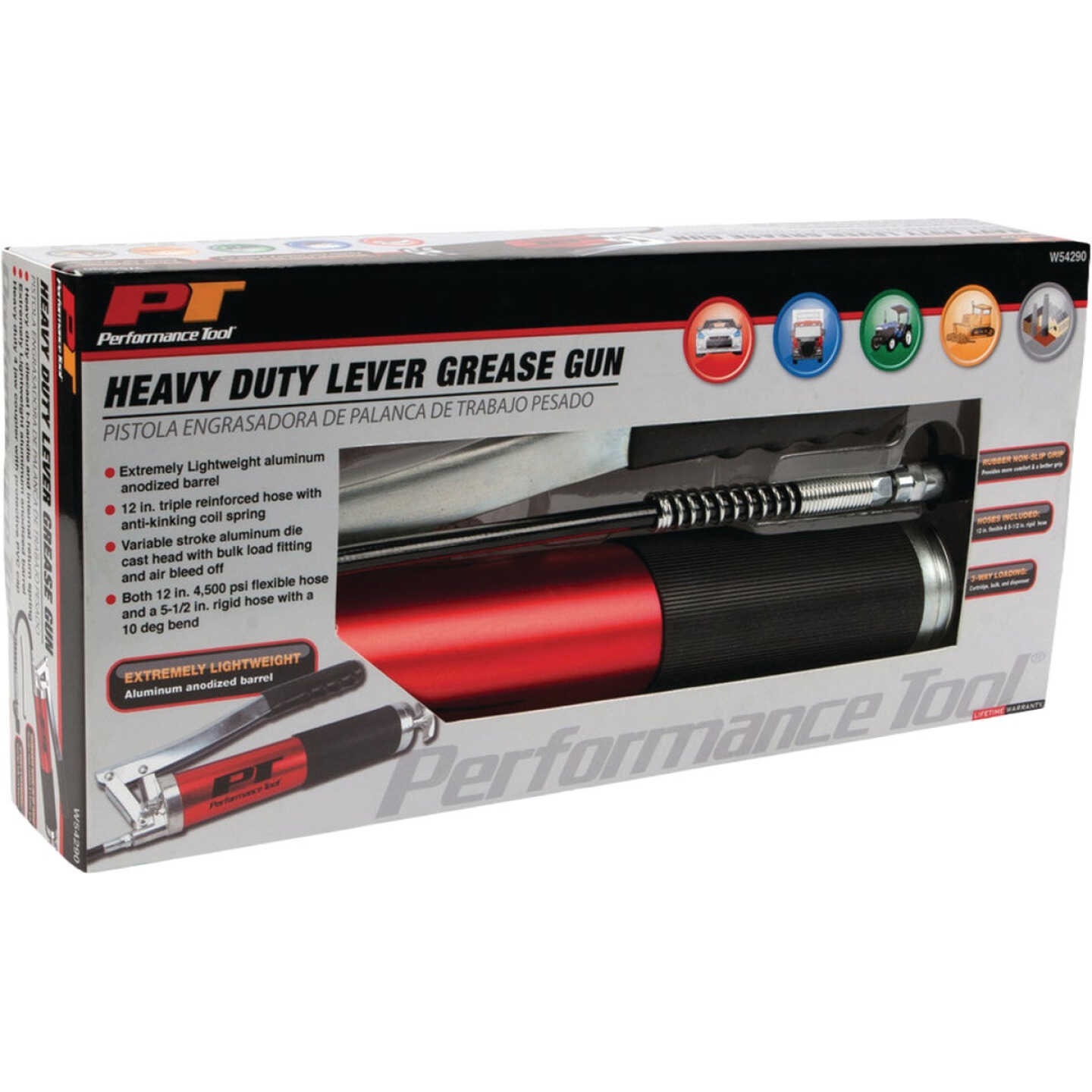 Performance Tool Aluminum Lever Action Grease Gun Image 4