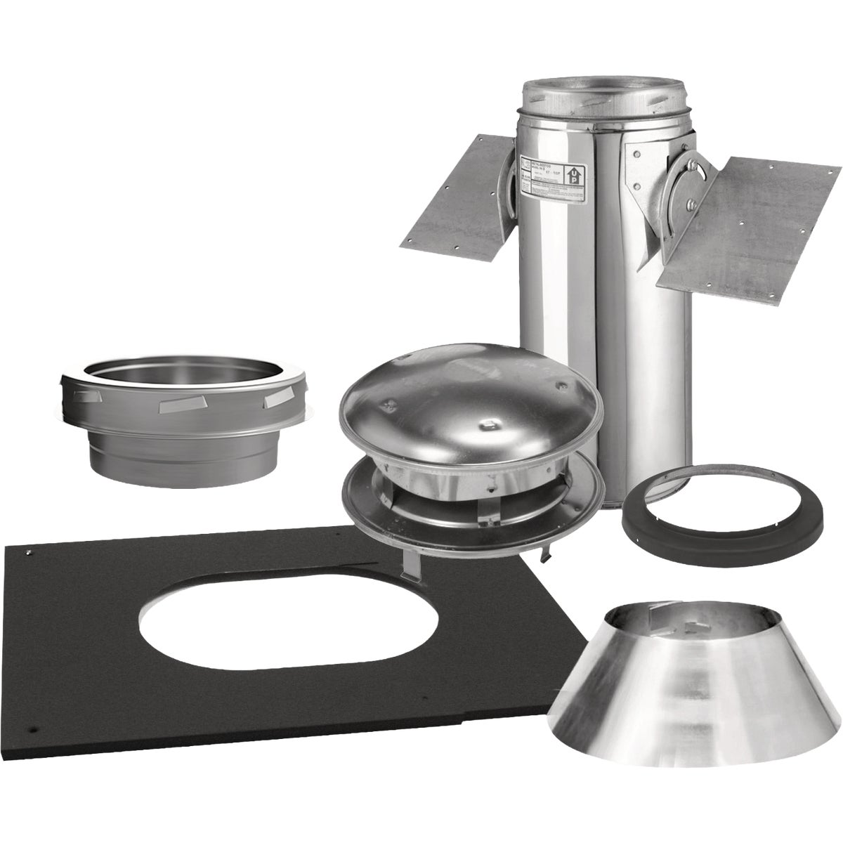 Selkirk Sure-Temp 8 In. Stainless Steel Pitched Ceiling Chimney Support Kit