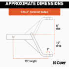 CURT 5000 Lb. 10 In. Drop 8 In. Rise 1 In. Hole Class 3 Trailer Hitch Ball Mount fits 2 In. Receiver Image 2