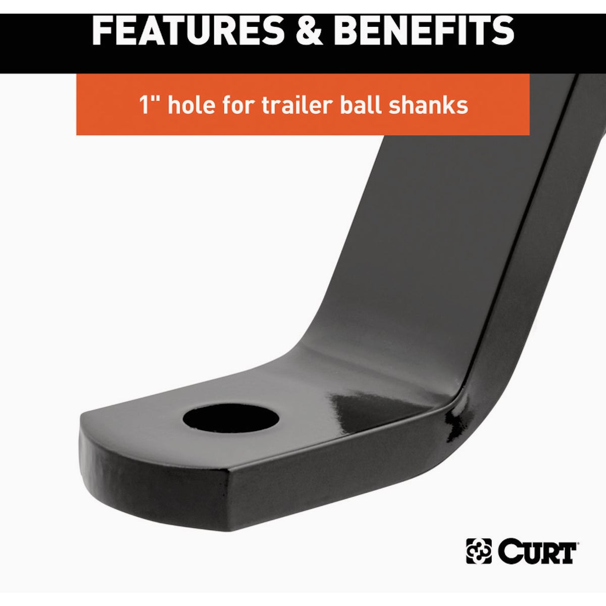 CURT 5000 Lb. 10 In. Drop 8 In. Rise 1 In. Hole Class 3 Trailer Hitch Ball Mount fits 2 In. Receiver Image 3