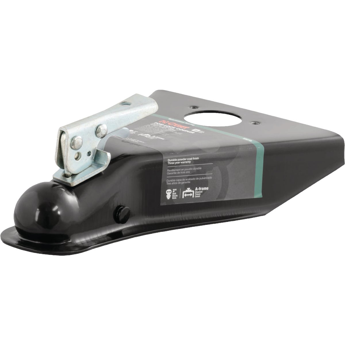 Curt Black A-Frame Trailer Coupler, 2 In. Hitch Ball, 5,000 Lb. Strength