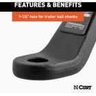 CURT 20000 Lb. 4 In. Drop 2-1/2 In. Rise 1-1/4 In Hole Commercial-Duty Trailer Hitch Ball Mount fits 2-1/2 In. Receiver Image 5