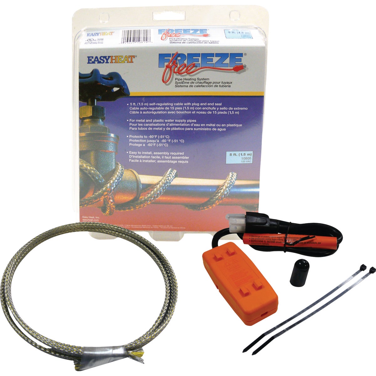 Easy Heat Freeze Free 5 Ft. Self-Regulating Pipe Heating Cable Kit