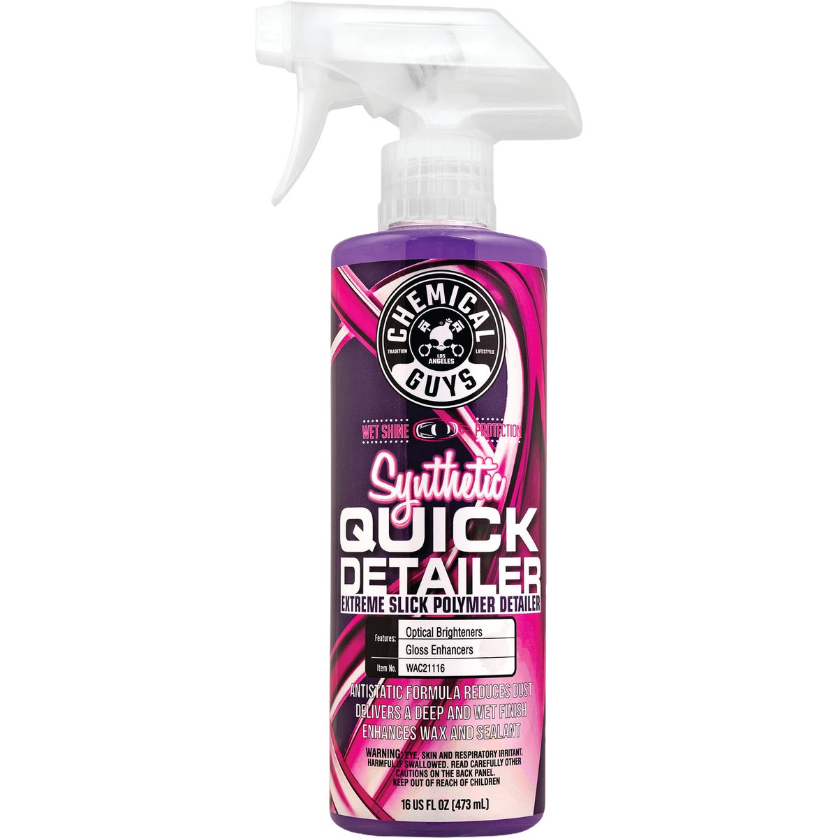 Chemical Guys 16 Oz. Extreme Slick Synthetic Quick Detailer, Spray Detailer for Enhanced Gloss, Shine & Slickness, Removes Light Dust, Dirt & Fingerprints, 16 fl oz