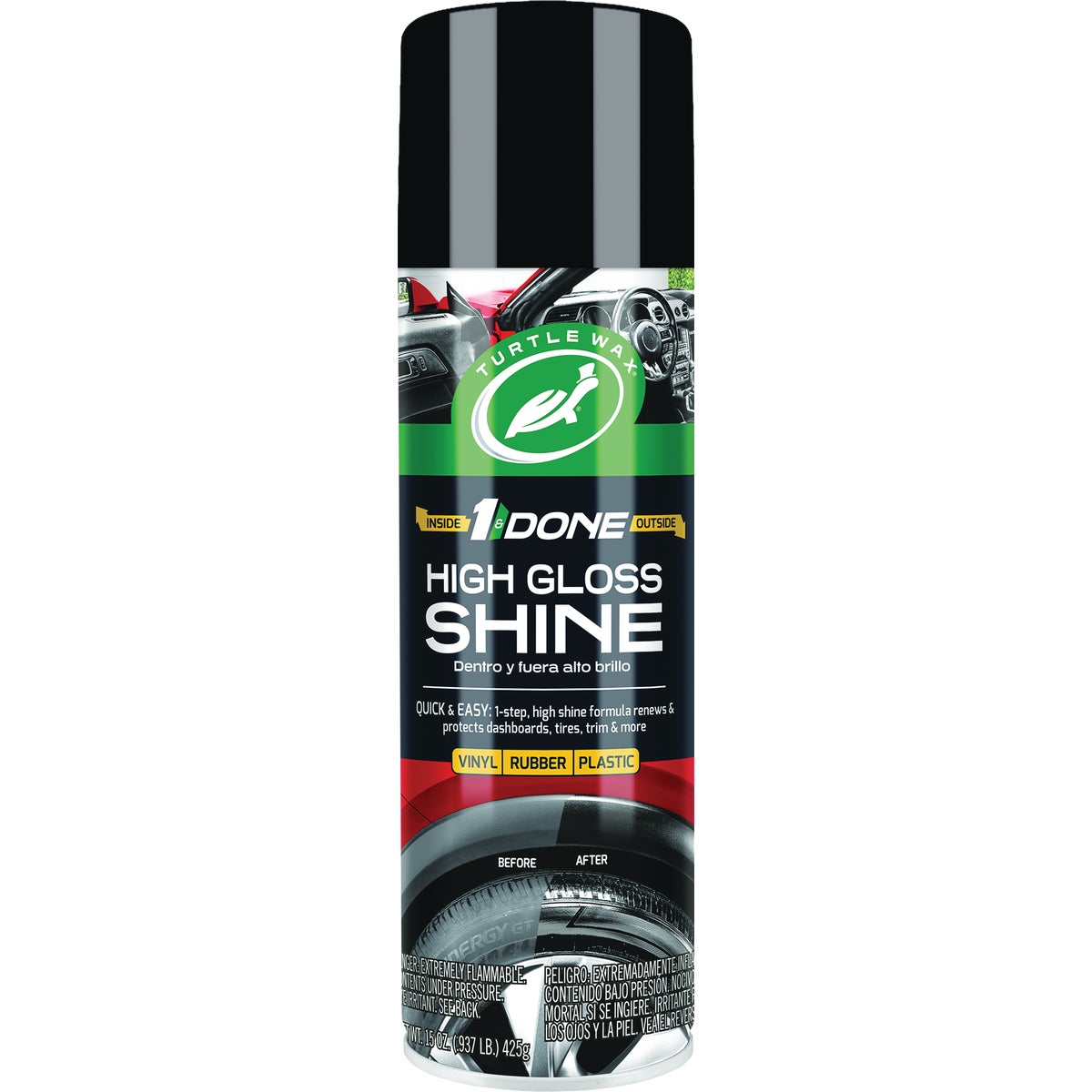 Turtle Wax 1 & Done 15 Oz. High Gloss Aerosol Spray Tire Shine