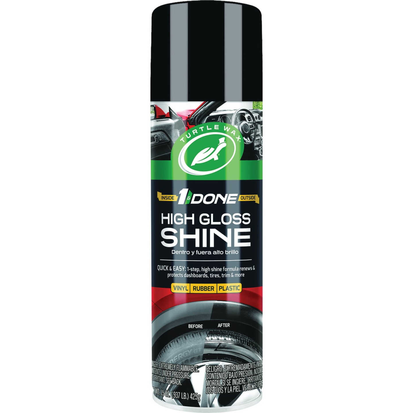 Turtle Wax 1 & Done 15 Oz. High Gloss Aerosol Spray Tire Shine Image 1