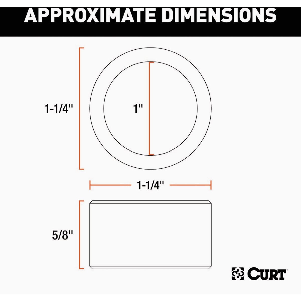 CURT 1-1/4 In. to 1 In. Trailer Ball Reducer Bushing Image 2