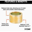 CURT 1-1/4 In. to 1 In. Trailer Ball Reducer Bushing Image 3