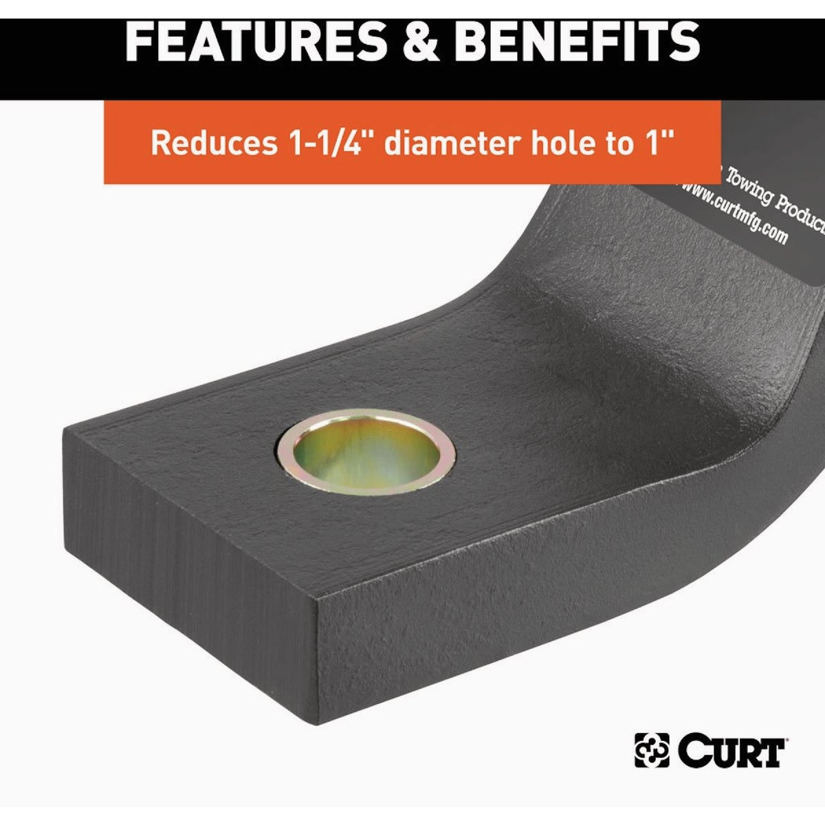 CURT 1-1/4 In. to 1 In. Trailer Ball Reducer Bushing Image 5
