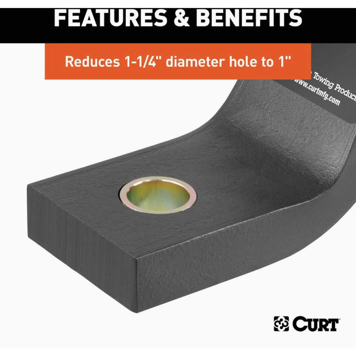 CURT 1-1/4 In. to 1 In. Trailer Ball Reducer Bushing Image 5