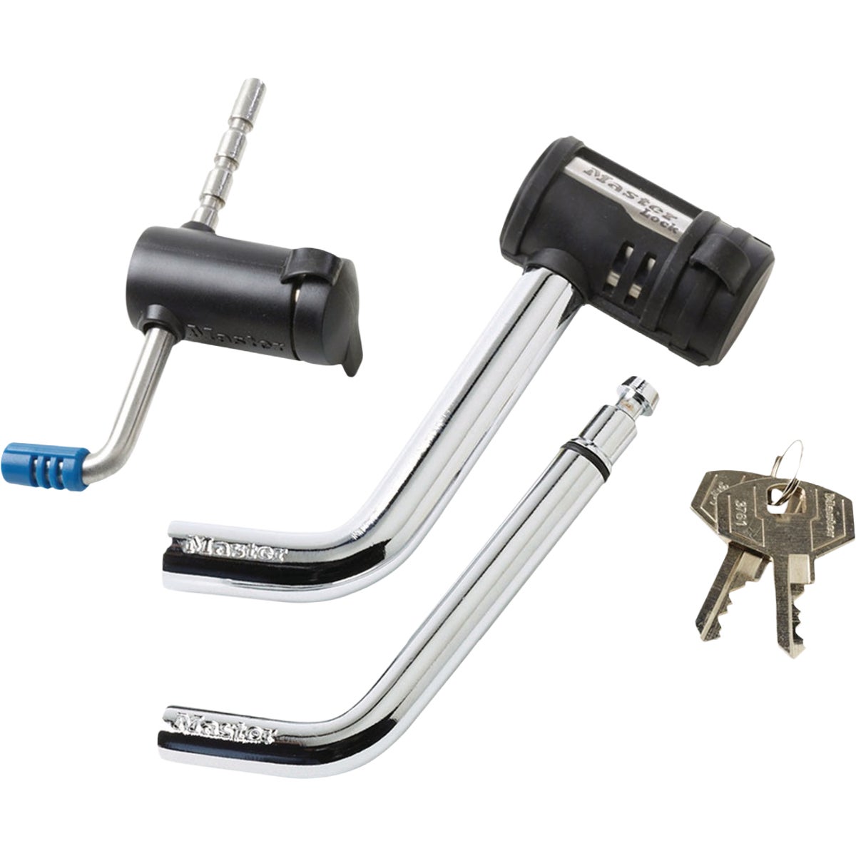 Master Lock Adjustable Latch Trailer Coupler Lock Set with Swivel Head Receiver