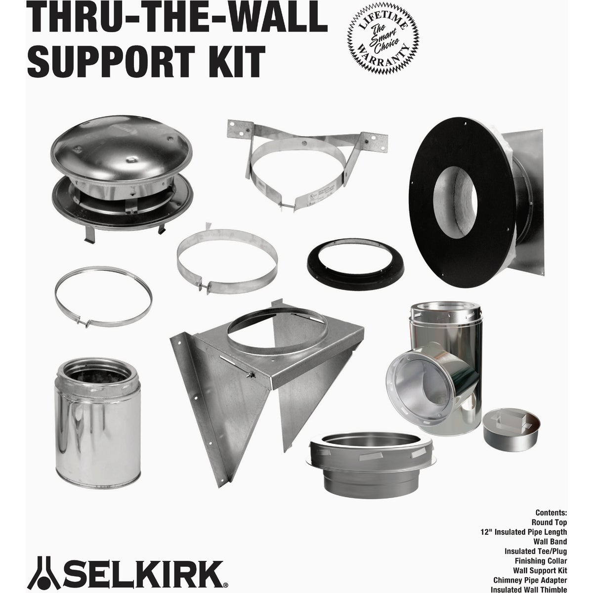 Selkirk Sure-Temp 8 In. Stainless Steel Thru-The-Wall Chimney Support Kit Image 2