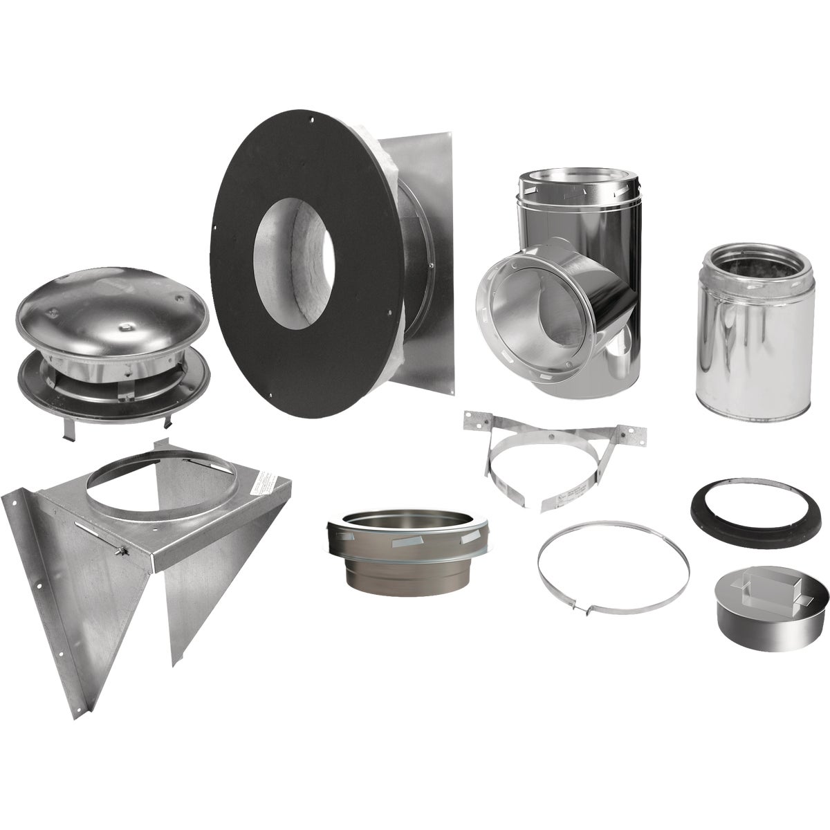 Selkirk Sure-Temp 8 In. Stainless Steel Thru-The-Wall Chimney Support Kit