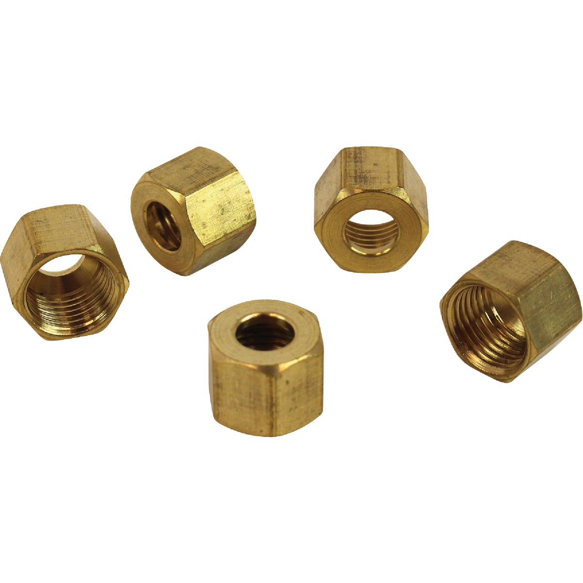 Dial Manufacturing 1/4 In. OD Brass Compression Nut (5-Pack)