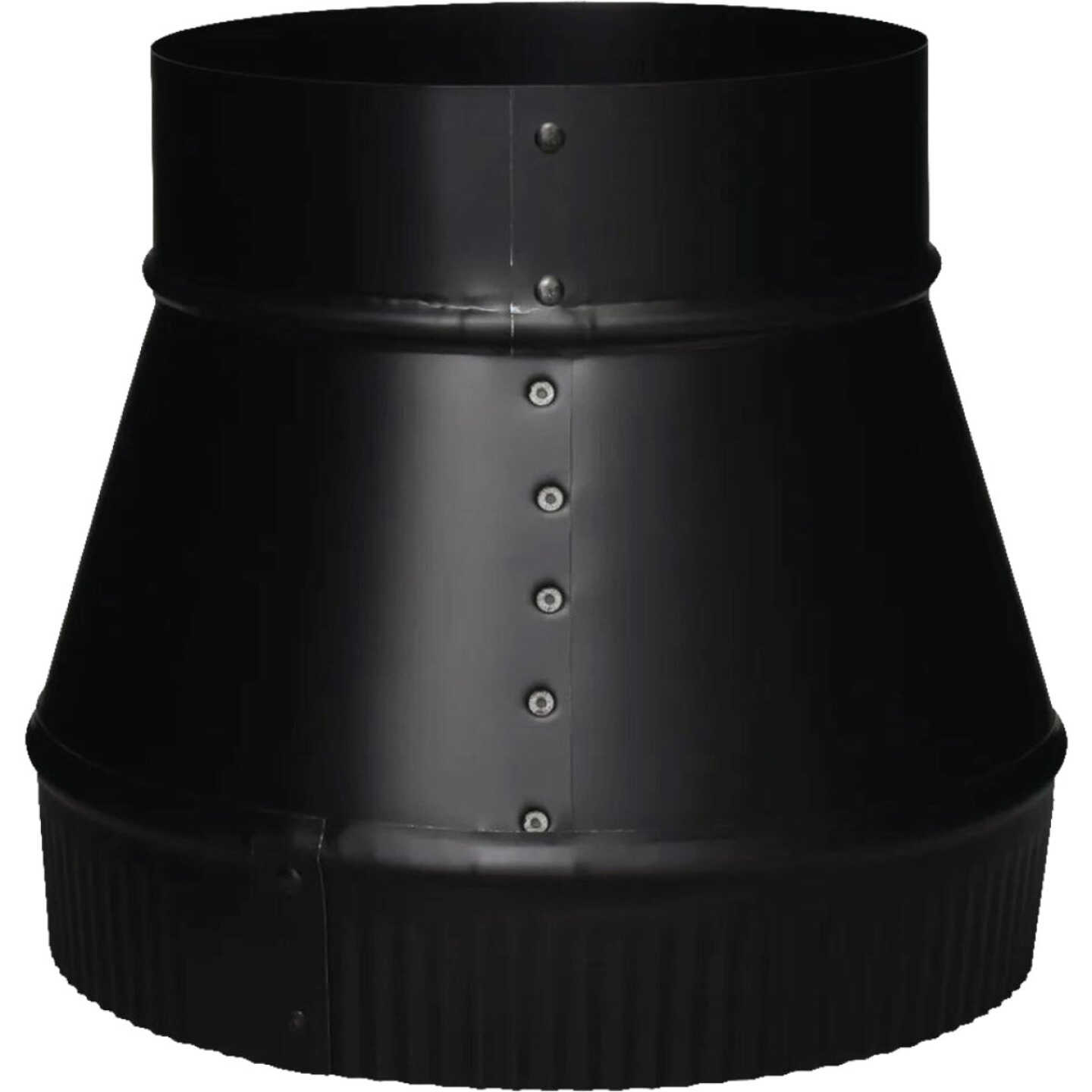 Imperial 4 In. x 5 In. 24ga Large End Crimp Black Stove Pipe Flue Increaser Image 1