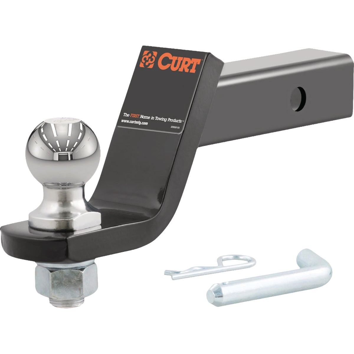 CURT Trailer Hitch Mount + 2 In. Ball & Pin, Fits 2 In. Receiver, 7500 Lb. Capacity