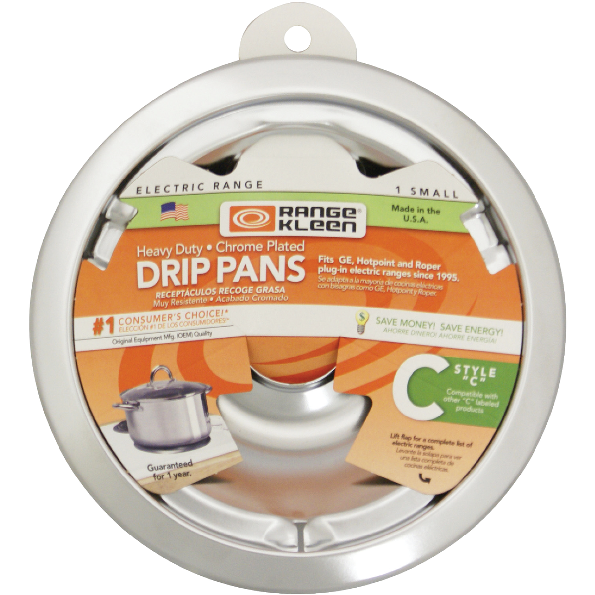 Range Kleen Electric Small 6 In. Style C Round Chrome Drip Pan