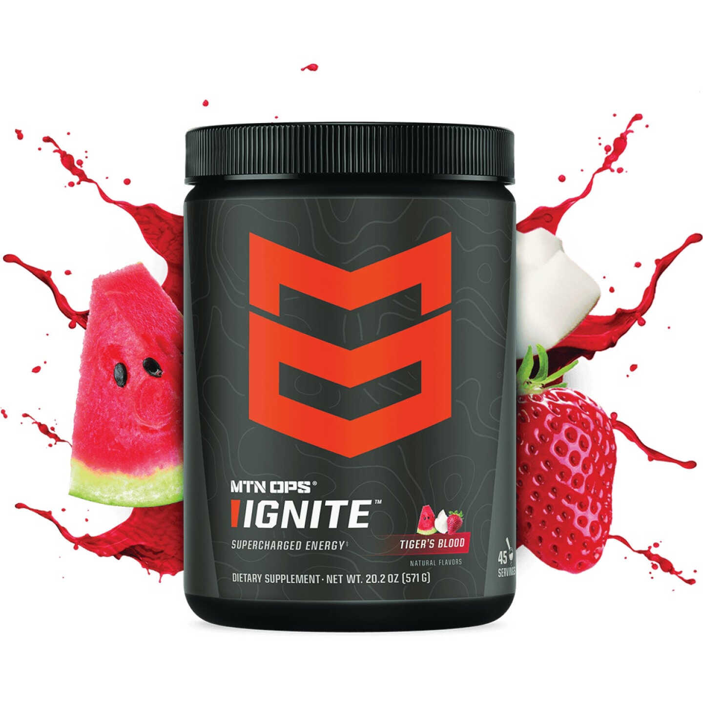 MTN OPS Ignite Tiger's Blood Scoop Energy Drink Mix Image 1
