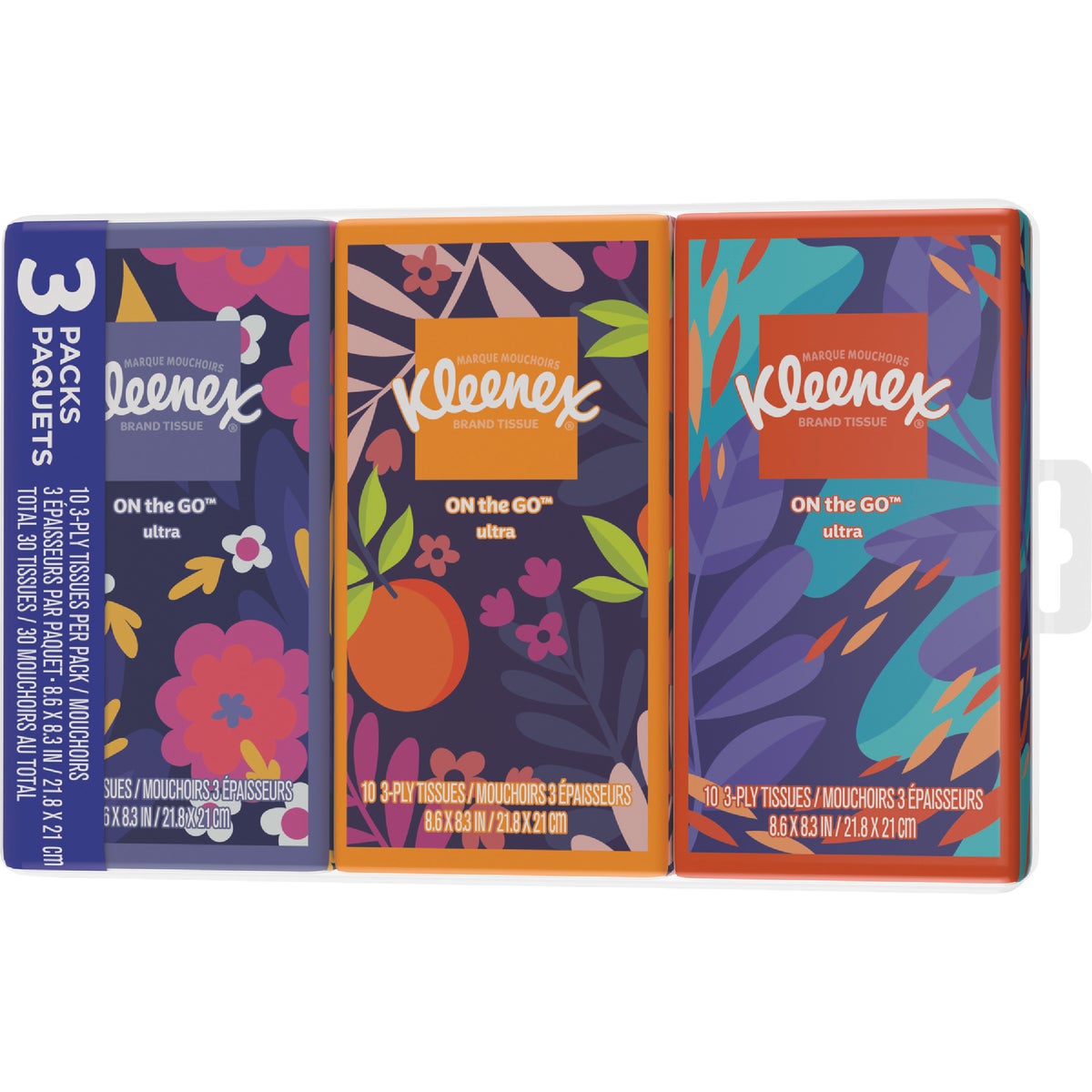 Kleenex Go Packs 10 Count 3-Ply White Facial Tissue (3-Pack)