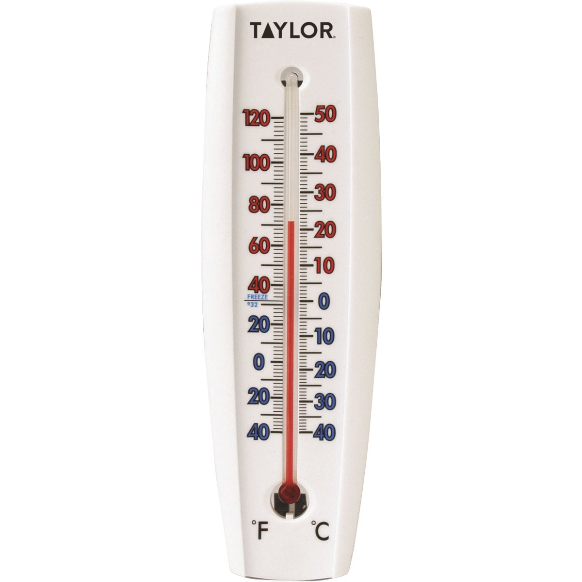 Taylor 2-3/8" W x 7-5/8" H Aluminum Tube Indoor & Outdoor Thermometer