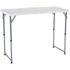 Lifetime 4 Ft. x 24 In. White Granite Light Commercial Fold-In-Half Table Image 1