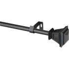 Kenney Seville 48 In. To 86 In. 5/8 In. Single Black Curtain Rod Image 1