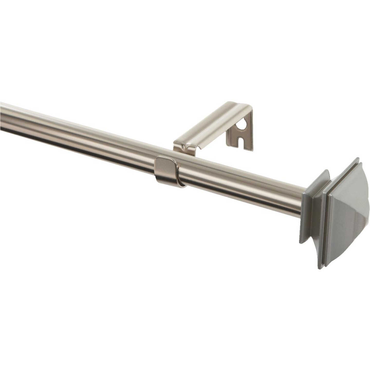 Levolor Classic Square 66 In. To 120 In. 3/4 In. Single Satin Nickel Curtain Rod Image 2