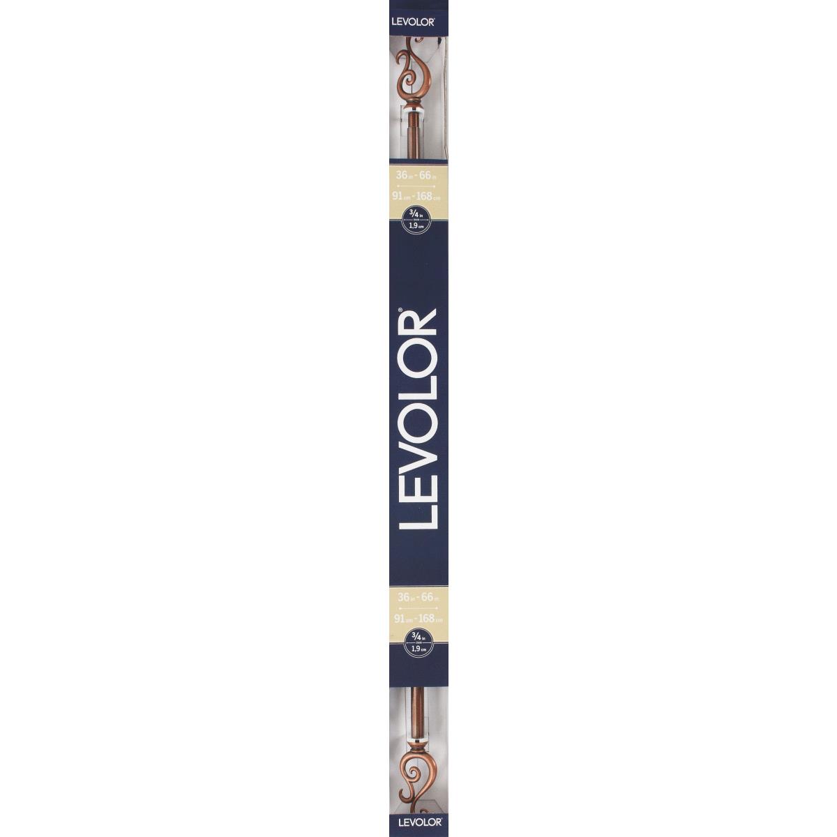 Levolor 3/4 In. Scroll 36 In. To 66 In. 3/4 In. Single Brushed Sienna Curtain Rod