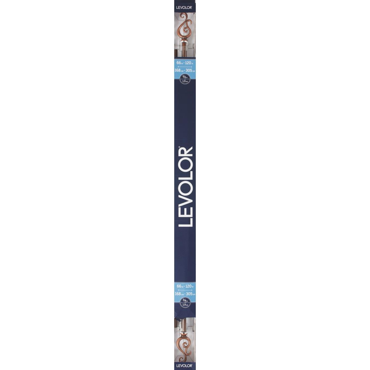 Levolor 3/4 In. Scroll 66 In. To 120 In. 3/4 In. Single Brushed Sienna Curtain Rod