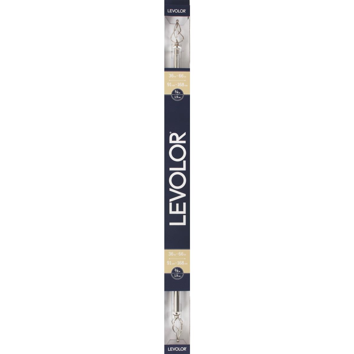 Levolor Bird Cage 36 In. To 66 In. 3/4 In. Single Satin Nickel Curtain Rod