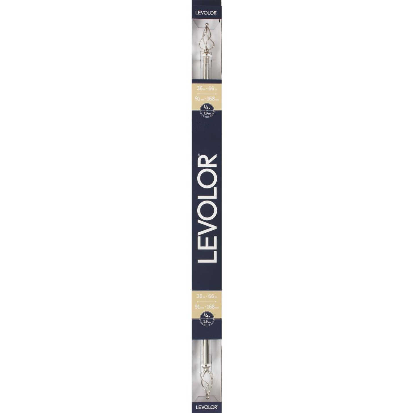 Levolor Bird Cage 36 In. To 66 In. 3/4 In. Single Satin Nickel Curtain Rod Image 2