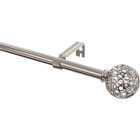 Levolor Sphere 36 In. To 66 In. 3/4 In. Single Satin Nickel Curtain Rod Image 1