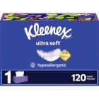 Kleenex Ultra Soft 120 Count 3-Ply White Facial Tissue Image 1