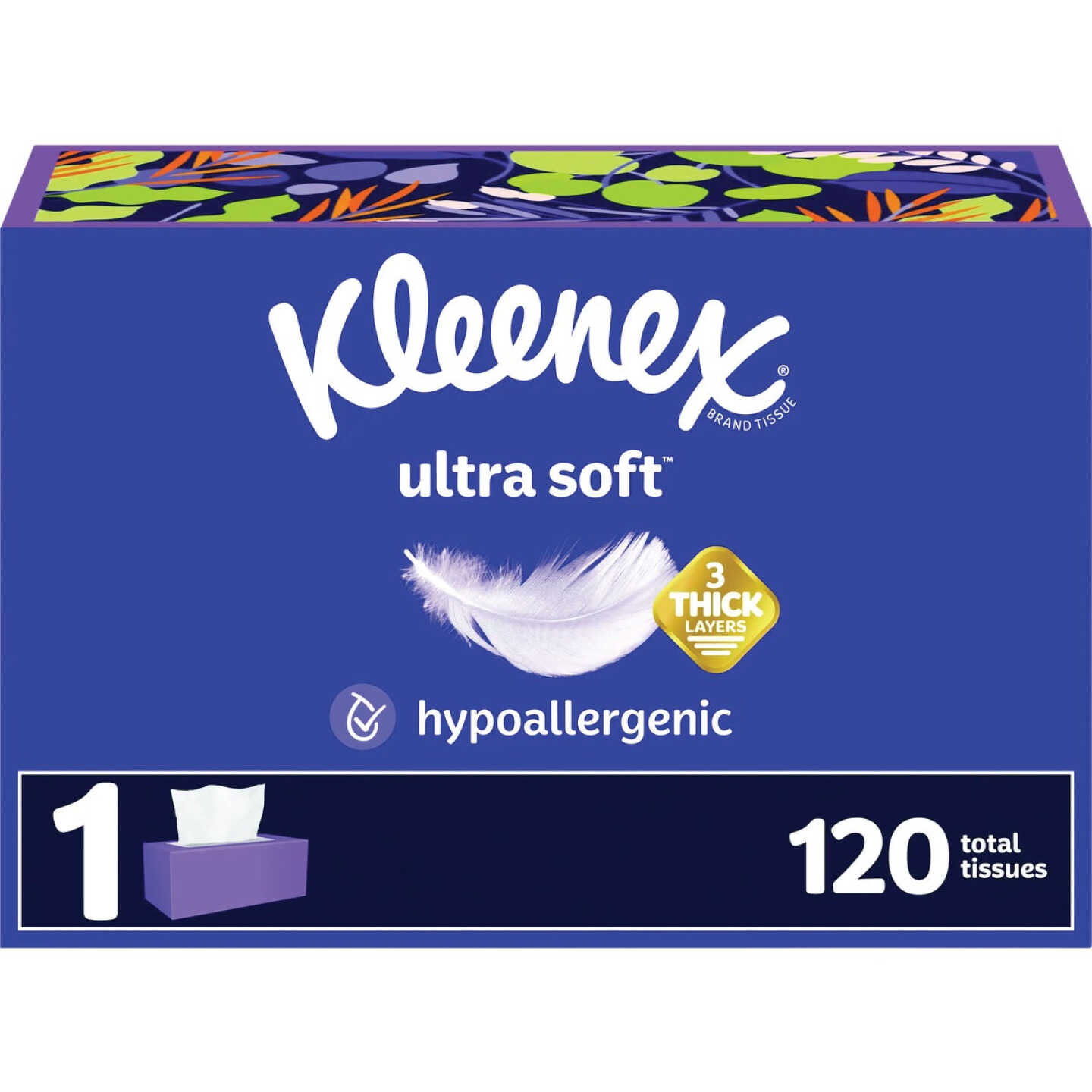 Kleenex Ultra Soft 120 Count 3-Ply White Facial Tissue Image 1